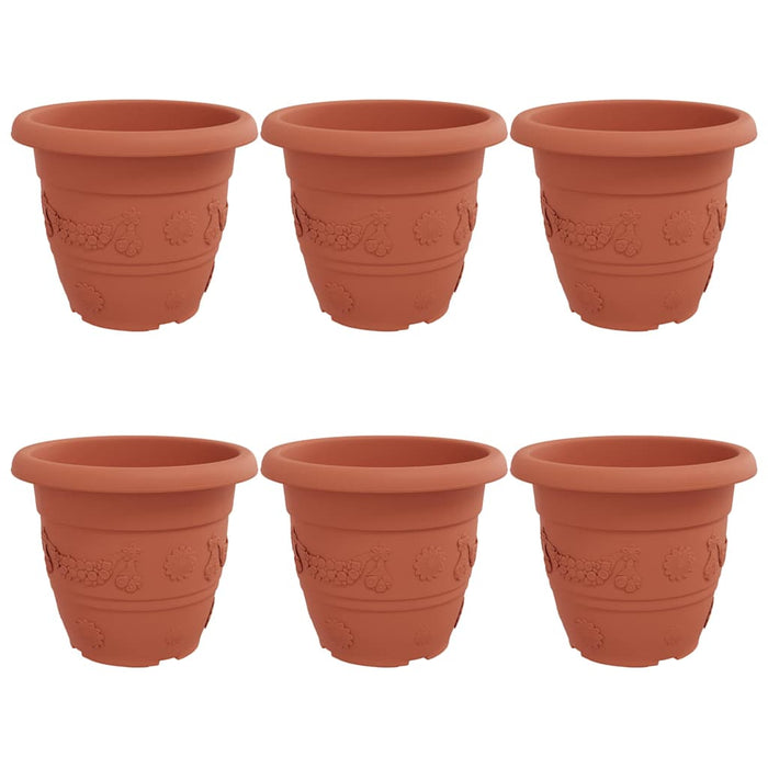 Ghiveci rotund pentru flori 6 pcs Roșu cărămidă Ø 26 x 21.5 cm - WALTI WALTI