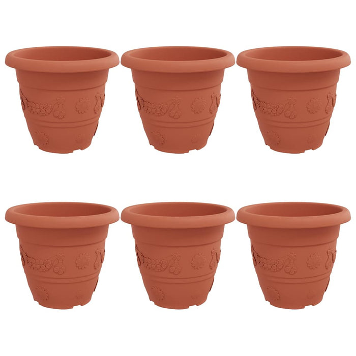 Ghiveci rotund pentru flori 6 pcs Roșu cărămidă Ø 26 x 21.5 cm - WALTI WALTI