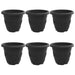 Ghiveci rotund pentru flori 6 pcs Negru Ø 26 x 21.5 cm Plastic - WALTI WALTI
