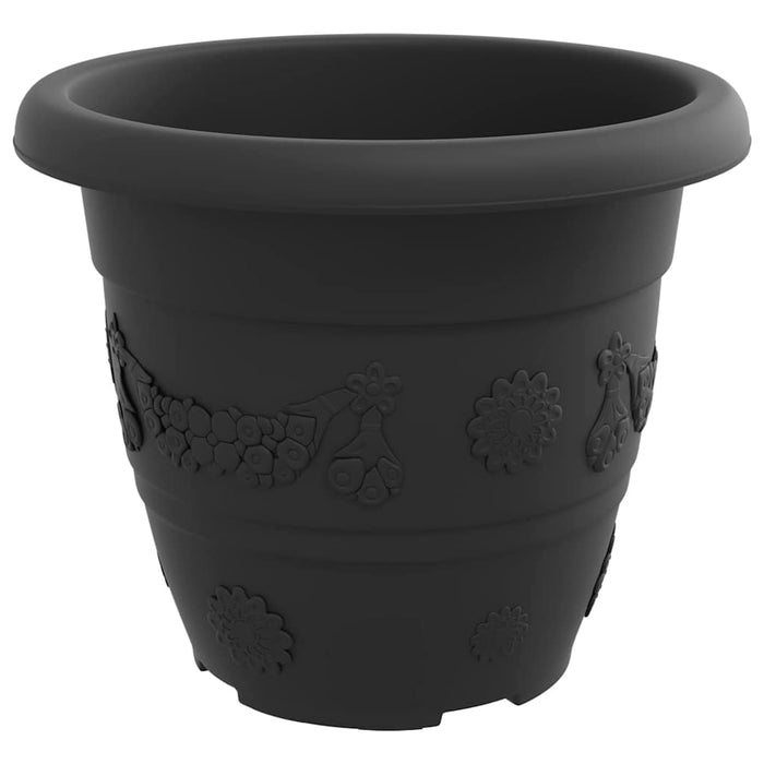 Ghiveci rotund pentru flori 6 pcs Negru Ø 26 x 21.5 cm Plastic - WALTI WALTI