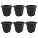 Ghiveci rotund pentru flori 6 pcs Negru Ø 26 x 21.5 cm Plastic - WALTI WALTI