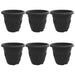 Ghiveci rotund pentru flori 6 pcs Negru Ø 26 x 21.5 cm Plastic - WALTI WALTI