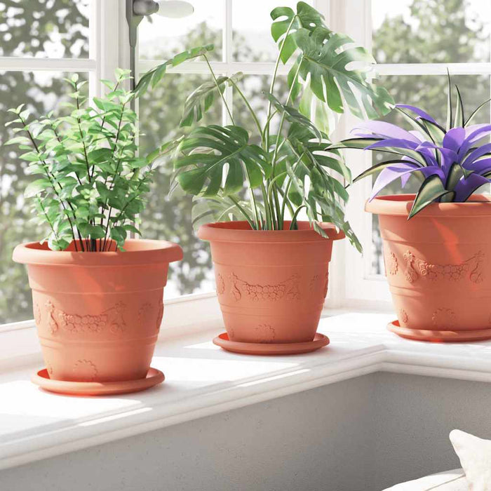 Ghiveci rotund pentru flori 24 pcs Roșu cărămidă Ø 26 x 21.5 cm - WALTI WALTI