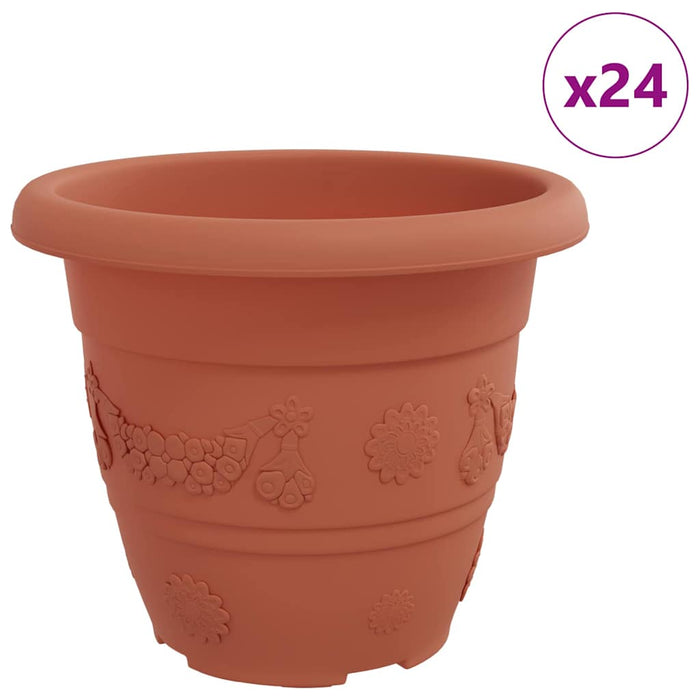 Ghiveci rotund pentru flori 24 pcs Roșu cărămidă Ø 26 x 21.5 cm - WALTI WALTI