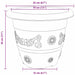 Ghiveci rotund pentru flori 24 pcs Roșu cărămidă Ø 26 x 21.5 cm - WALTI WALTI