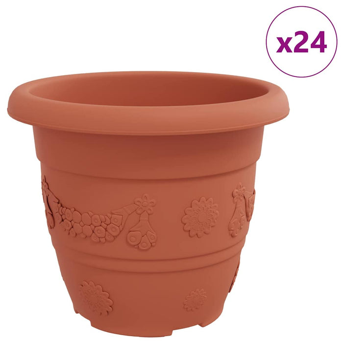 Ghiveci rotund pentru flori 24 pcs Roșu cărămidă Ø 26 x 21.5 cm - WALTI WALTI