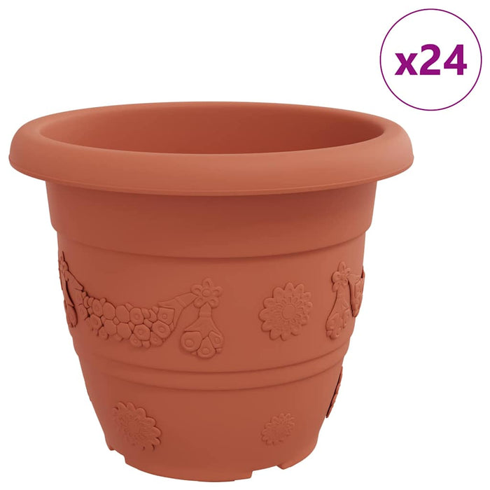 Ghiveci rotund pentru flori 24 pcs Roșu cărămidă Ø 26 x 21.5 cm - WALTI WALTI