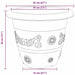 Ghiveci rotund pentru flori 24 pcs Negru Ø 26 x 21.5 cm Plastic - WALTI WALTI