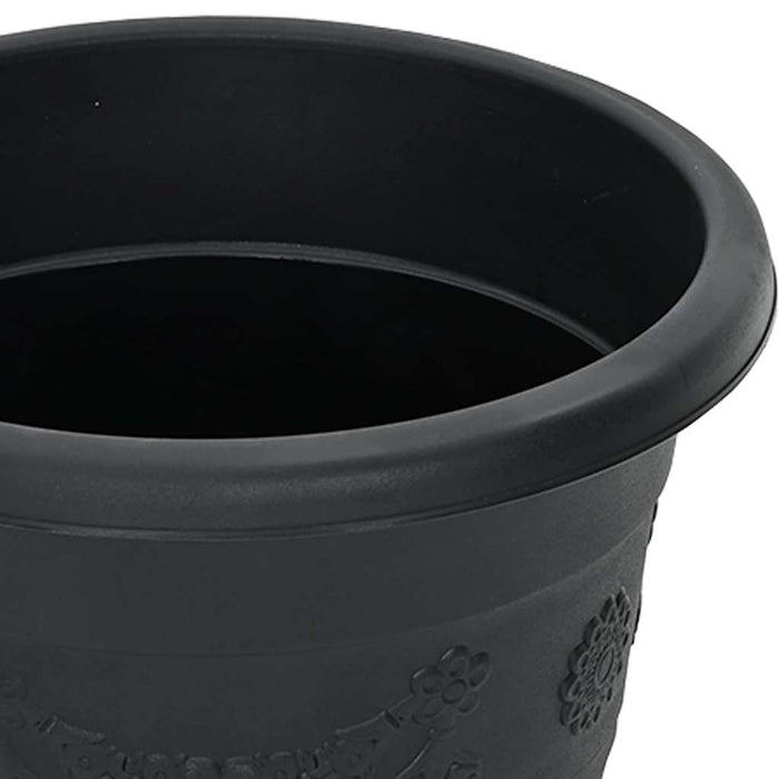 Ghiveci rotund pentru flori 24 pcs Negru Ø 26 x 21.5 cm Plastic - WALTI WALTI