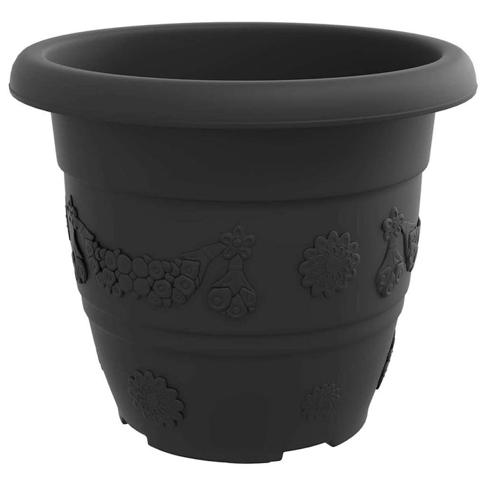Ghiveci rotund pentru flori 24 pcs Negru Ø 26 x 21.5 cm Plastic - WALTI WALTI