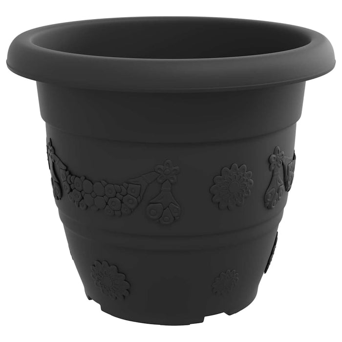 Ghiveci rotund pentru flori 24 pcs Negru Ø 26 x 21.5 cm Plastic - WALTI WALTI