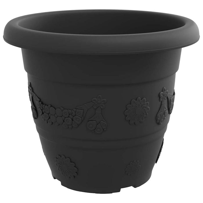 Ghiveci rotund pentru flori 24 pcs Negru Ø 26 x 21.5 cm Plastic - WALTI WALTI