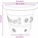 Ghiveci rotund pentru flori 24 pcs Negru Ø 26 x 21.5 cm Plastic - WALTI WALTI