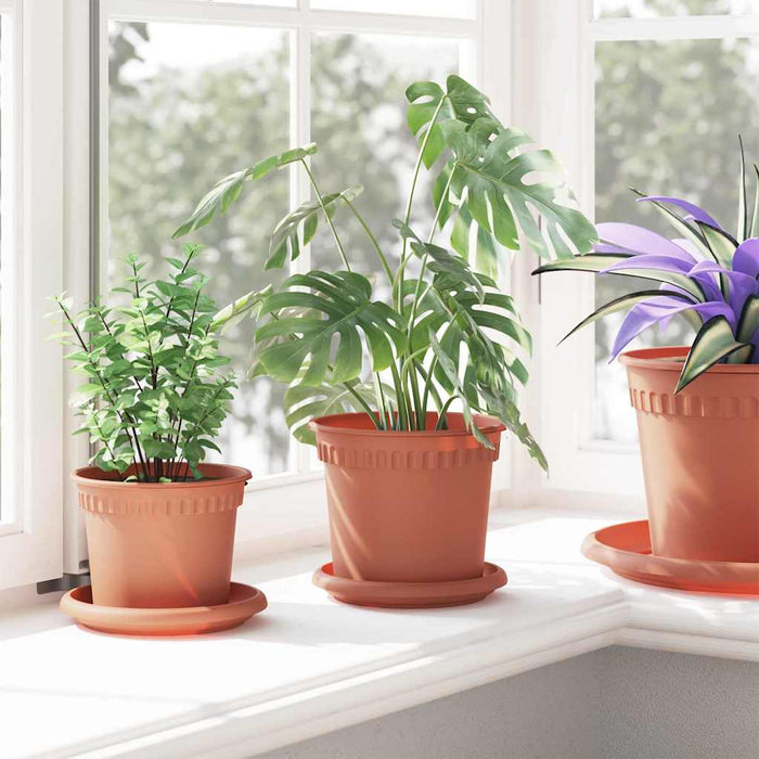 Tavă rotundă pentru flori 6 pcs Roșu cărămidă Ø 14 x 2 cm WALTI