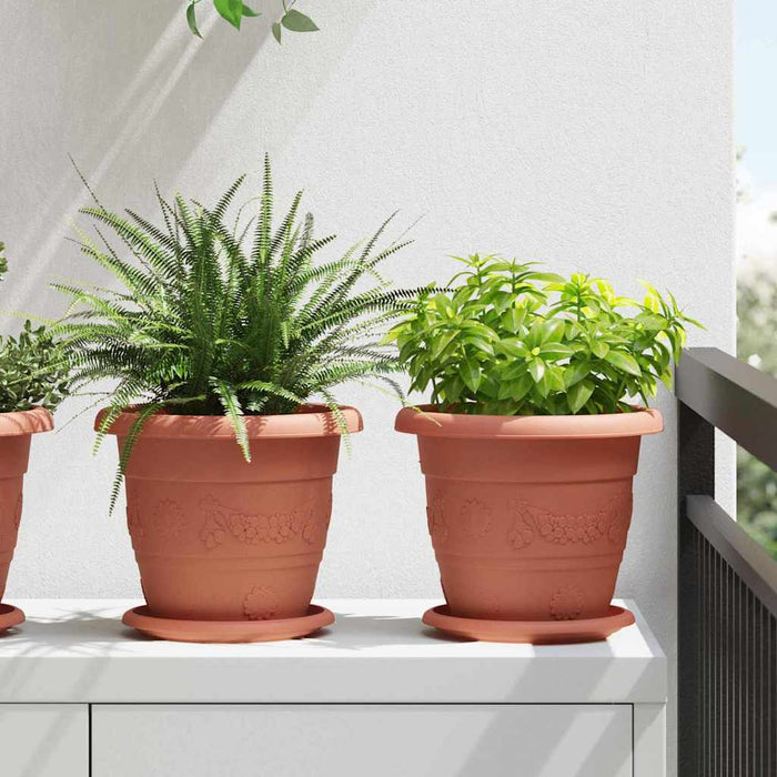 Tavă rotundă pentru flori 6 pcs Roșu cărămidă Ø 17,5 x 2 cm - WALTI WALTI
