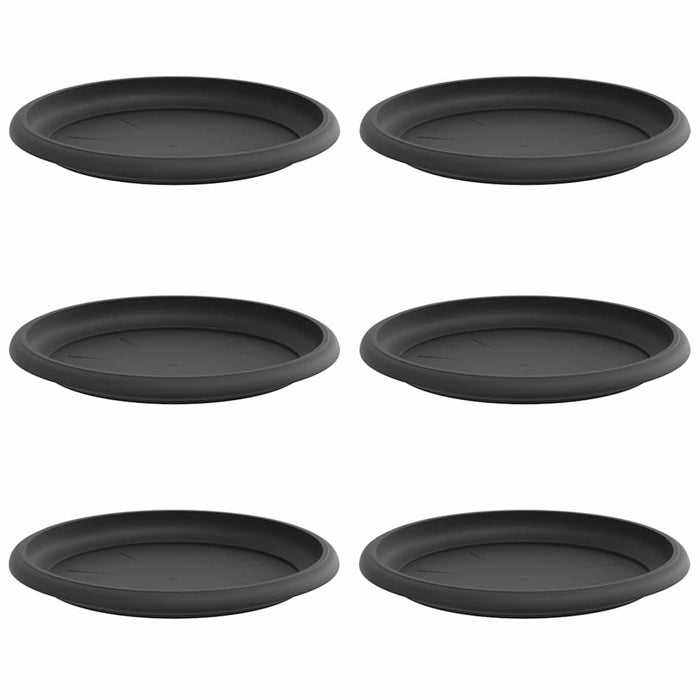 Tavă rotundă pentru flori 6 pcs Negru Ø 17,5 x 2 cm Plastic - WALTI WALTI
