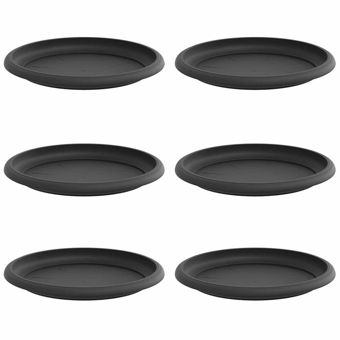 Tavă rotundă pentru flori 6 pcs Negru Ø 19 x 2 cm Plastic - WALTI WALTI