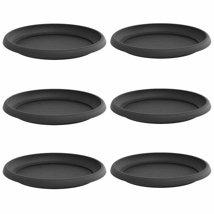 Tavă rotundă pentru flori 6 pcs Negru Ø 14 x 2 cm Plastic - WALTI WALTI