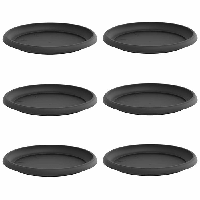 Tavă rotundă pentru flori 6 pcs Negru Ø 14 x 2 cm Plastic - WALTI WALTI