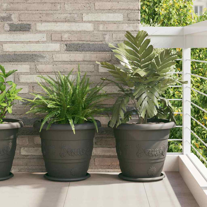 Tavă rotundă pentru flori 6 pcs Negru Ø 14 x 2 cm Plastic WALTI