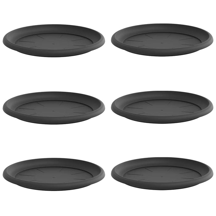 Tavă rotundă pentru flori 6 pcs Negru Ø 14 x 2 cm Plastic WALTI