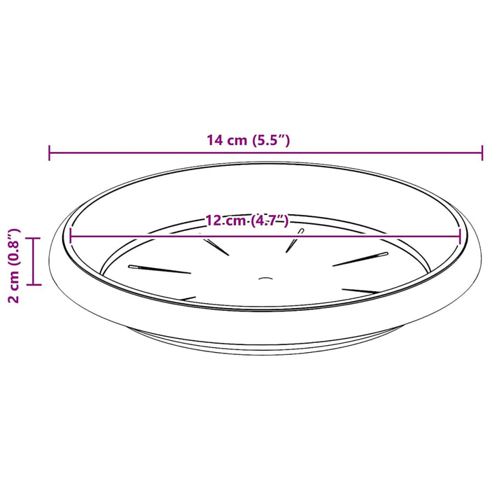 Tavă rotundă pentru flori 24 pcs Roșu cărămidă Ø 14 x 2 cm WALTI