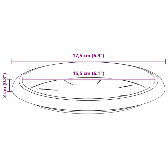 Tavă rotundă pentru flori 24 pcs Roșu cărămidă Ø 14 x 2 cm - WALTI WALTI