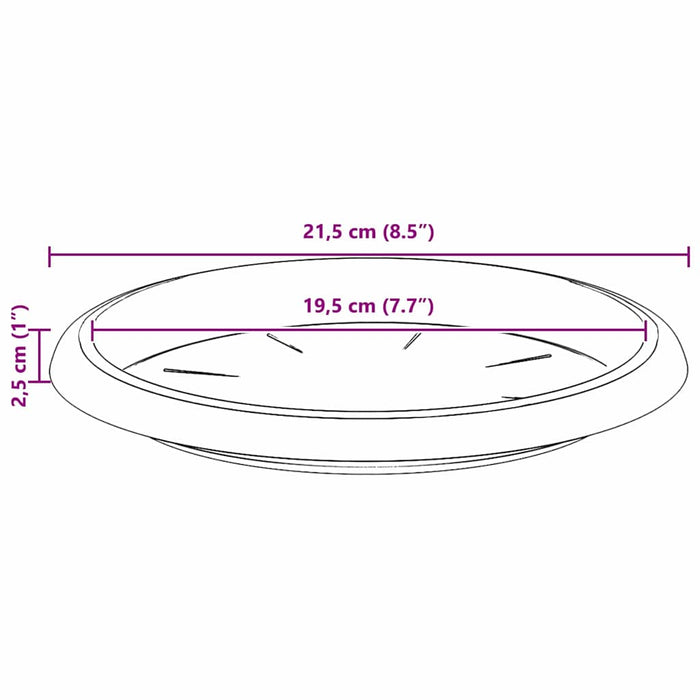 Tavă rotundă pentru flori 24 pcs Roșu cărămidă Ø 21,5 x 2,5 cm - WALTI WALTI