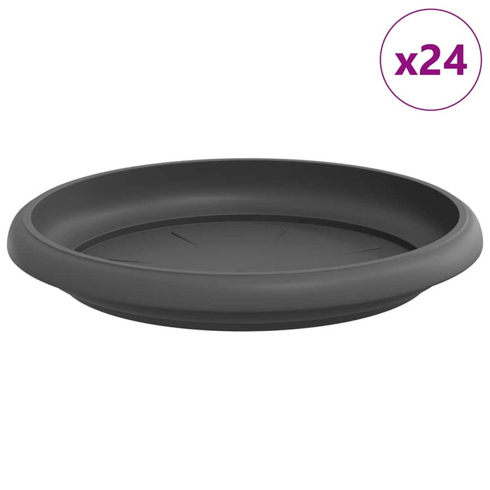 Tavă rotundă pentru flori 24 pcs Negru Ø 14 x 2 cm Plastic - WALTI WALTI