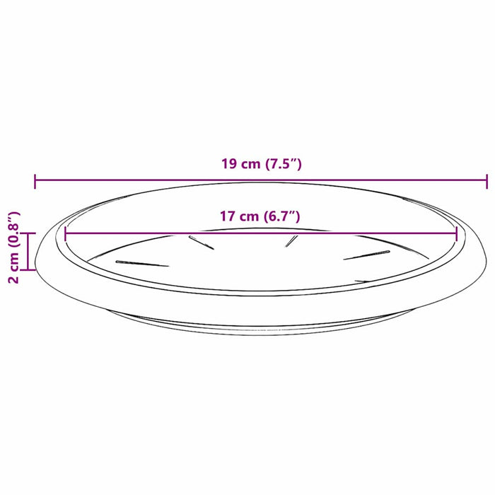 Tavă rotundă pentru flori 24 pcs Negru Ø 19 x 2 cm Plastic - WALTI WALTI