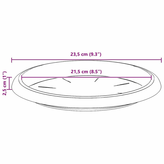 Tavă rotundă pentru flori 24 pcs Negru Ø 23,5 x 2,5 cm Plastic WALTI