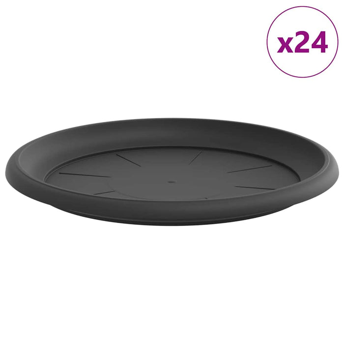 Tavă rotundă pentru flori 24 pcs Negru Ø 27 x 2,5 cm Plastic - WALTI WALTI