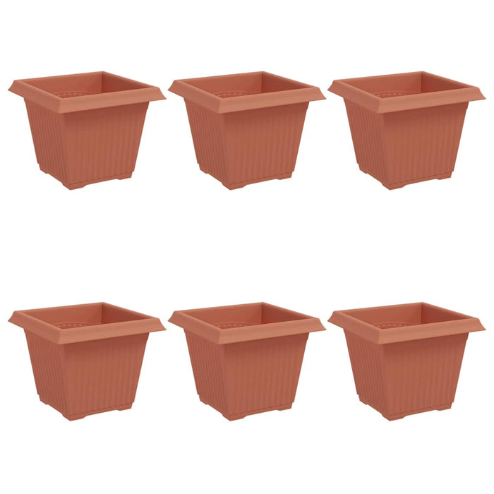 Vază pătrată pentru flori 6 pcs Roșu cărămidă 20 x 20 x 16 cm - WALTI WALTI