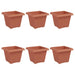 Vază pătrată pentru flori 6 pcs Roșu cărămidă 20 x 20 x 16 cm - WALTI WALTI