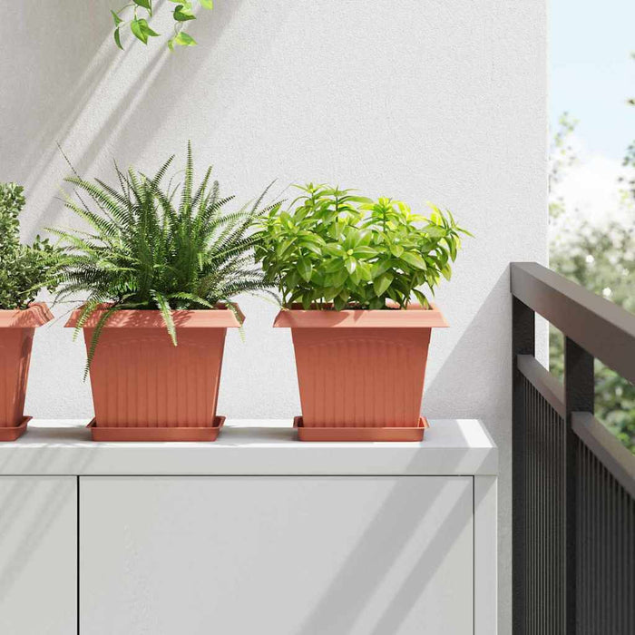 Vază pătrată pentru flori 6 pcs Roșu cărămidă 23 x 23 x 17,5 cm - WALTI WALTI