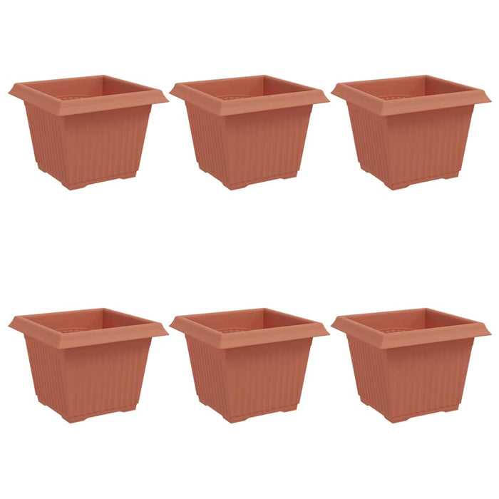 Vază pătrată pentru flori 6 pcs Roșu cărămidă 23 x 23 x 17,5 cm - WALTI WALTI