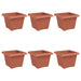 Vază pătrată pentru flori 6 pcs Roșu cărămidă 23 x 23 x 17,5 cm - WALTI WALTI