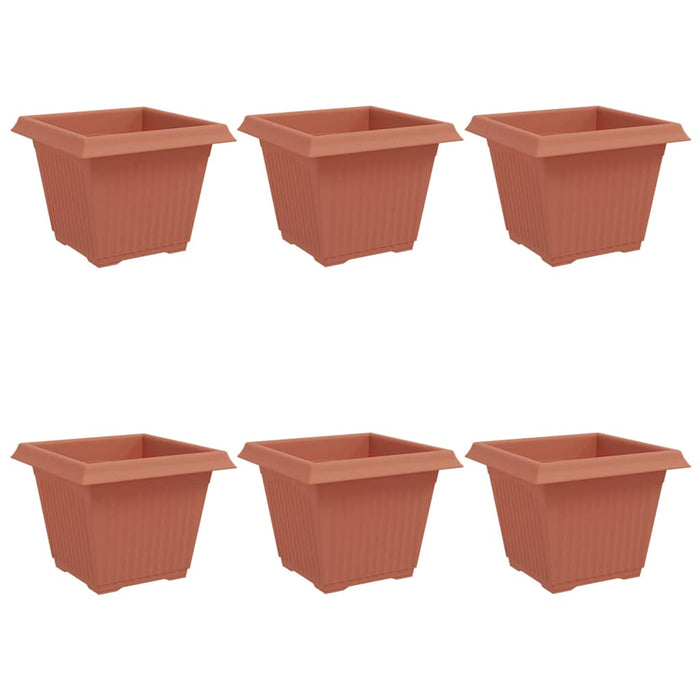 Vază pătrată pentru flori 6 pcs Roșu cărămidă Plastic - WALTI WALTI