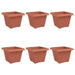 Vază pătrată pentru flori 6 pcs Roșu cărămidă Plastic - WALTI WALTI