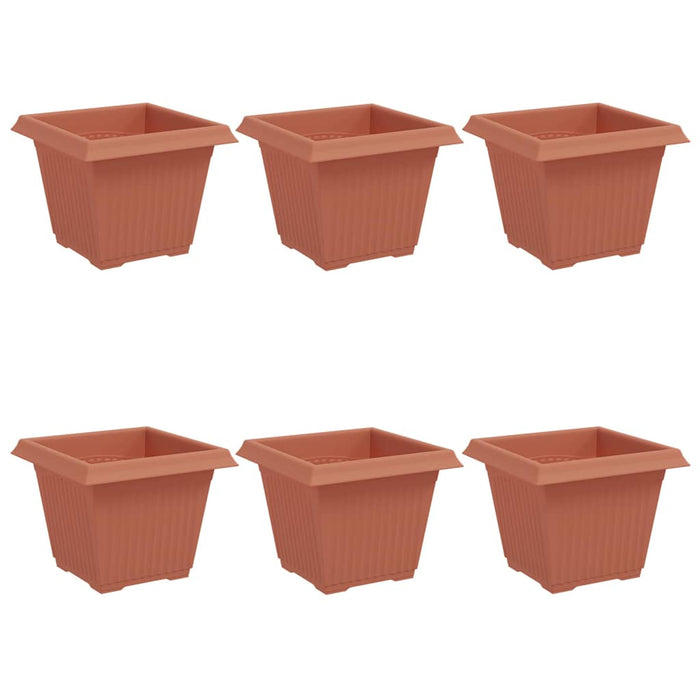 Vază pătrată pentru flori 6 pcs Roșu cărămidă 33 x 33 x 26 cm - WALTI WALTI