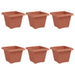 Vază pătrată pentru flori 6 pcs Roșu cărămidă 33 x 33 x 26 cm - WALTI WALTI