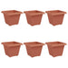 Vază pătrată pentru flori 6 pcs Roșu cărămidă 38 x 38 x 30 cm - WALTI WALTI