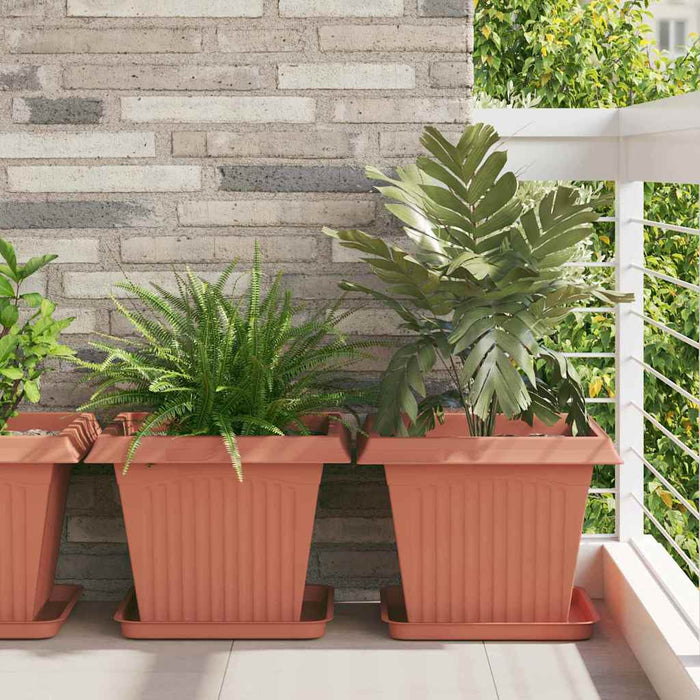 Vază pătrată pentru flori 6 pcs Roșu cărămidă 43 x 43 x 33,5 cm - WALTI WALTI