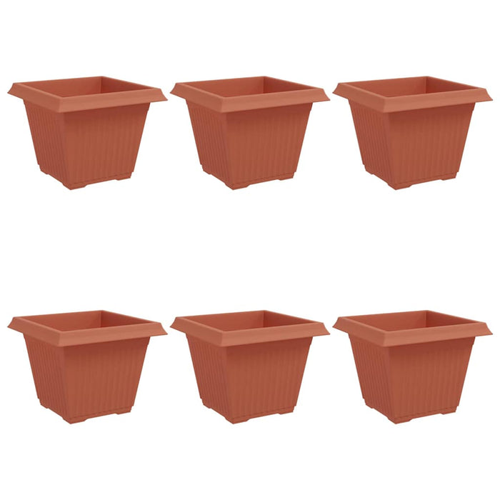 Vază pătrată pentru flori 6 pcs Roșu cărămidă 43 x 43 x 33,5 cm - WALTI WALTI