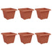 Vază pătrată pentru flori 6 pcs Roșu cărămidă 43 x 43 x 33,5 cm - WALTI WALTI
