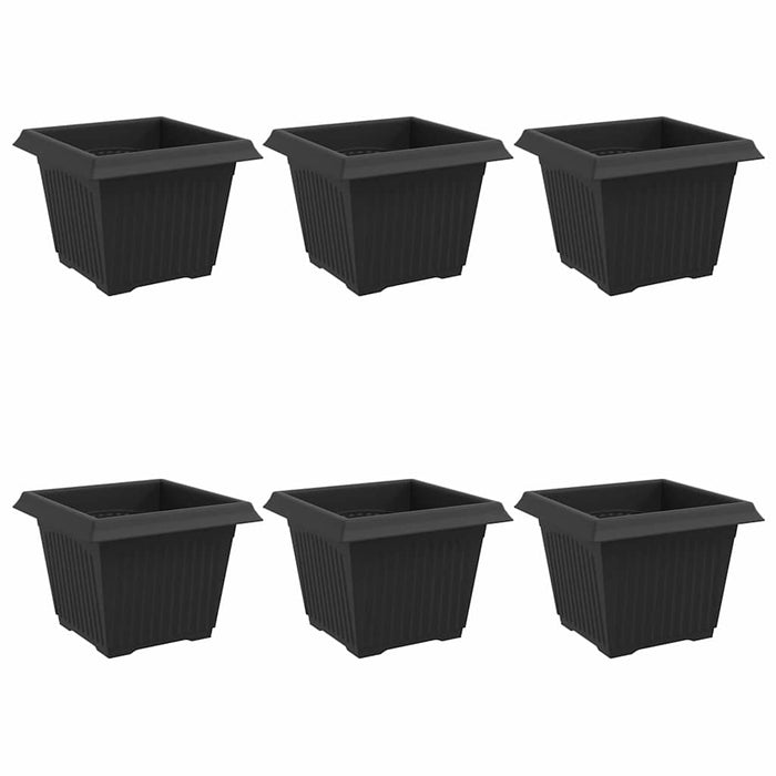 Vază pătrată pentru flori 6 pcs Negru 23 x 23 x 17,5 cm Plastic - WALTI WALTI