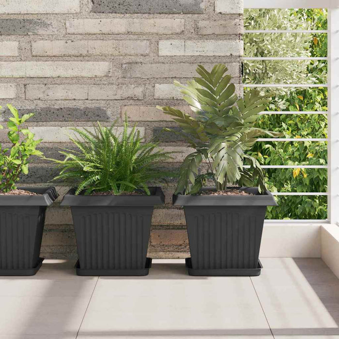 Vază pătrată pentru flori 6 pcs Negru 28,5 x 28,5 x 22 cm - WALTI WALTI