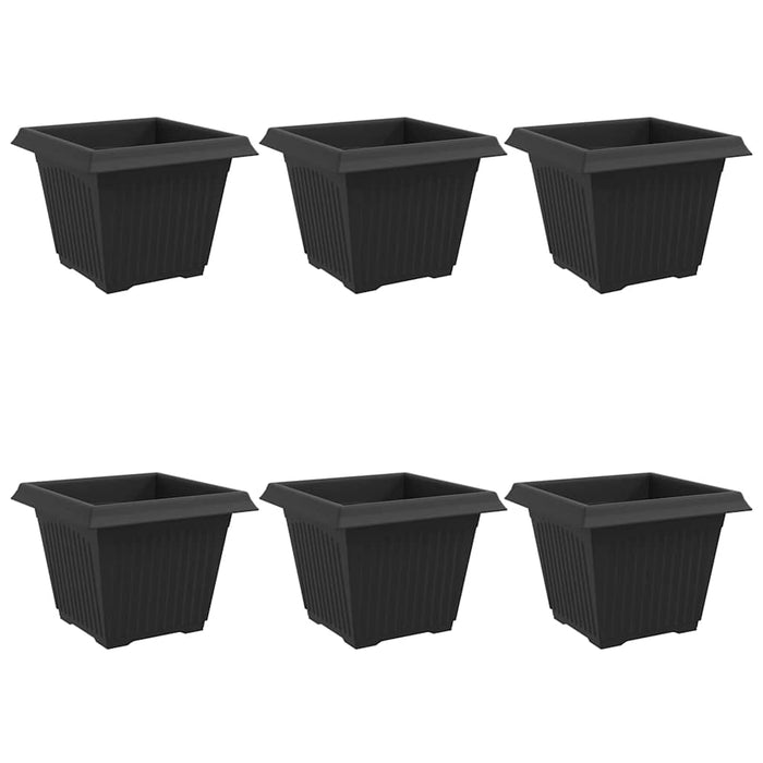 Vază pătrată pentru flori 6 pcs Negru 28,5 x 28,5 x 22 cm - WALTI WALTI