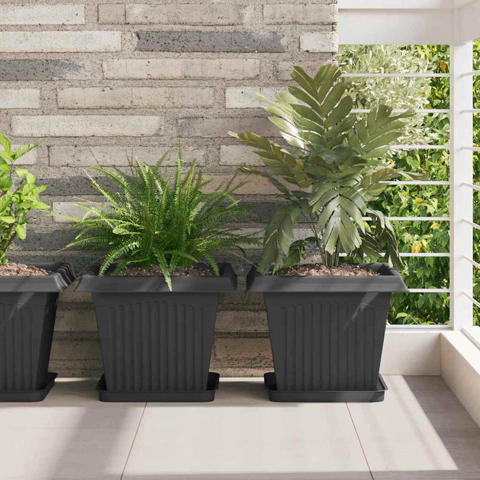 Vază pătrată pentru flori 6 pcs Negru 33 x 33 x 26 cm Plastic - WALTI WALTI