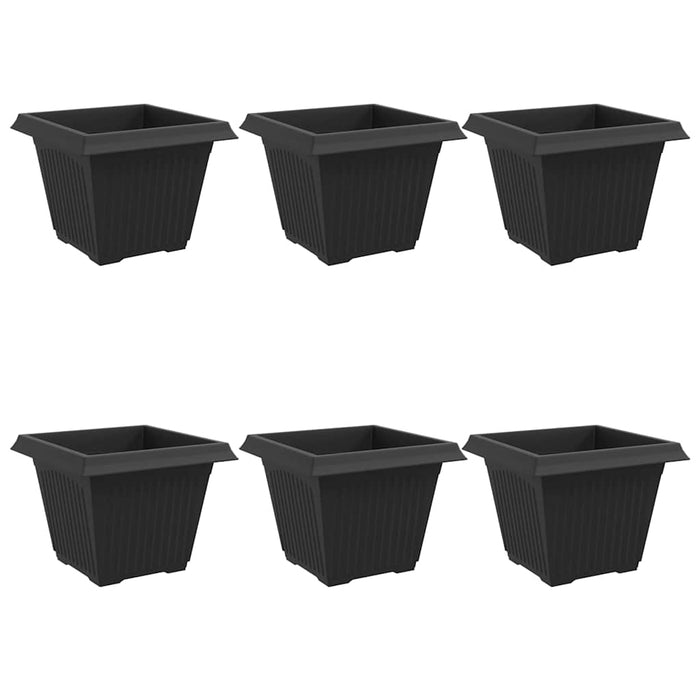 Vază pătrată pentru flori 6 pcs Negru 43 x 43 x 33,5 cm Plastic - WALTI WALTI